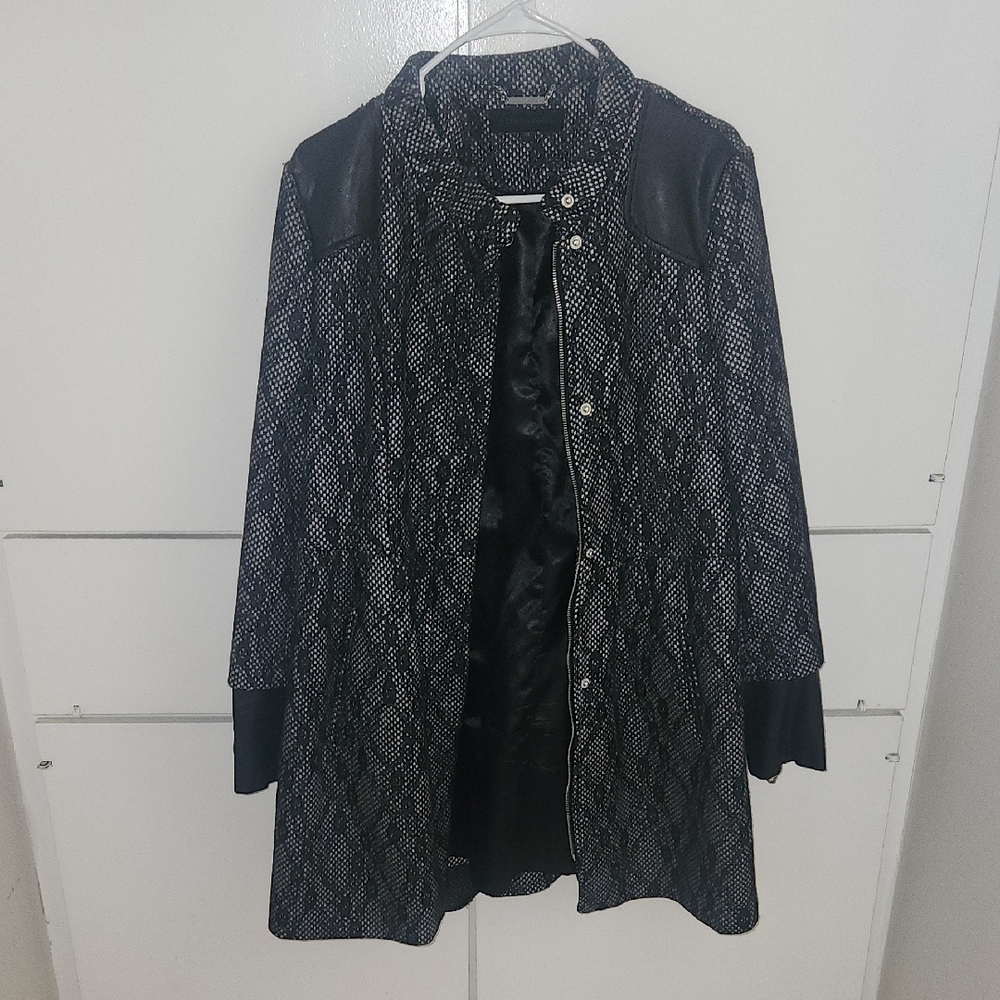 Steve Madden Black and White Patterned Leather Jacket